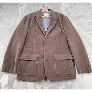 J Crew Vintage Cord Blazer Mens XL Brown Corduroy Preppy Sports Coat Authentic